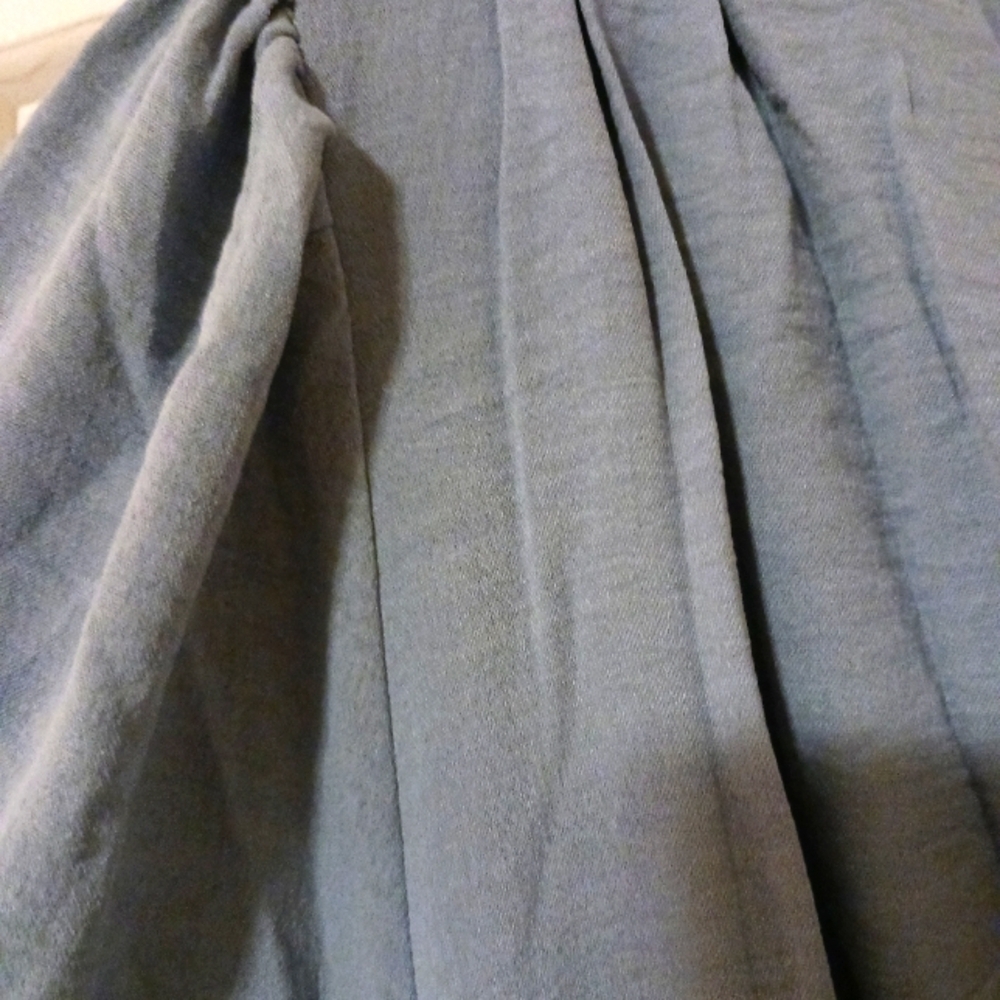 Smoke Blue Gauzy Maxi Dress Elastic Waist Dress - Picture 6 of 10